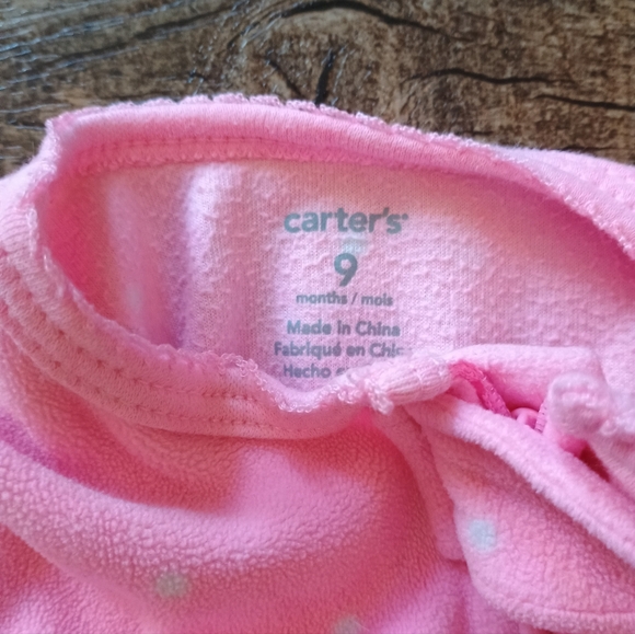 Baby girl 9 month fleece zipper footed sleeper pajama - Picture 4 of 4